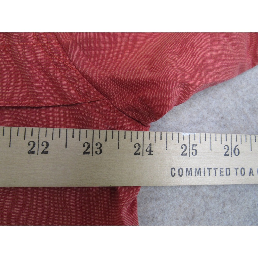 Orvis Mens Salmon Orange Long Sleeve Ventilated Fishing Shirt Large Roll Tab - Picture 5 of 6
